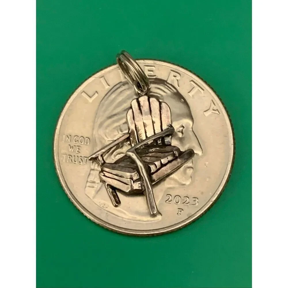 .925 Adirondack Chair Sterling Silver Jewelry Charm #beach #garden